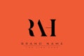 RAH abstract letter logo design Royalty Free Stock Photo