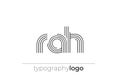 RAH modern geometric typography logo Royalty Free Stock Photo
