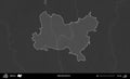Rahacou District highlighted, Belarus. Grayscale Royalty Free Stock Photo