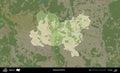 Rahacou District highlighted, Belarus. Topographic Humanitarian Royalty Free Stock Photo