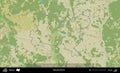 Rahacou District outlined, Belarus. Topographic Humanitarian Royalty Free Stock Photo