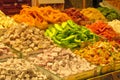 Turkish market traditional trade in Istanbul, Grand Bazar selling sweets and dry fruits