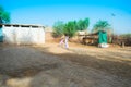 Rahimyar khan,punjab,pakistan-july 1,2019:some local boys playing cricket in a village