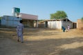 Rahimyar khan,punjab,pakistan-july 1,2019:some local boys playing cricket in a village