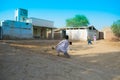 Rahimyar khan,punjab,pakistan-july 1,2019:some local boys playing cricket in a village