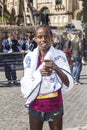 Rahma Tusa after coming in first place at the Rome Marathon 2016