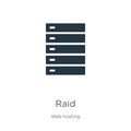 Raid icon vector. Trendy flat raid icon from web hosting collection isolated on white background. Vector illustration can be used Royalty Free Stock Photo