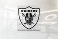 Raiders on glossy office wall realistic texture