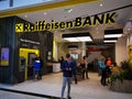 Raiffeisen Bank indoor at mall Royalty Free Stock Photo