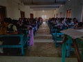 09-09-2022 Raiganj West Bengal India , classroom where students are giving exam sitting on bench