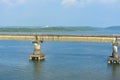 Rail bridge over goa river in India Royalty Free Stock Photo