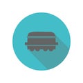 Rail car long shadow icon. Simple glyph, flat vector of transport icons for ui and ux, website or mobile application Royalty Free Stock Photo