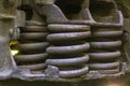 Rail car shock absorbers Royalty Free Stock Photo