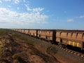Rail carriages filled with Iron ore Western Australia Royalty Free Stock Photo