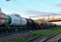 Rail cars carry crude oil and ethanol.