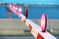 Rail Crossing Bar at night Royalty Free Stock Photo