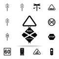 rail crossing icon. Railway Warnings icons universal set for web and mobile Royalty Free Stock Photo