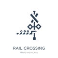rail crossing icon in trendy design style. rail crossing icon isolated on white background. rail crossing vector icon simple and