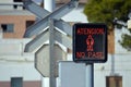 A Rail Crossing Stop Sign For Pedestrians