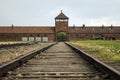 Rail entrance to concentration camp Auschwitz Birkenau KZ Poland