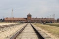Rail entrance to concentration camp at Auschwitz Birkenau KZ Poland March 12, 2019