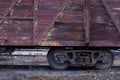 Rail freight car close-up Royalty Free Stock Photo