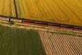 Rail freight transport aerial view