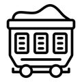 Rail freight wagon icon outline vector. Goods shipment Royalty Free Stock Photo