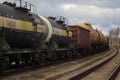 Rail fuel tank transport by rail in freight trains