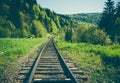 Rail goods path in the mountains Royalty Free Stock Photo