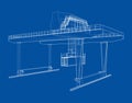 Rail-mounted gantry container crane outline