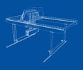 Rail-mounted gantry container crane outline