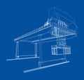 Rail-mounted gantry container crane outline