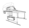 Rail-mounted gantry container crane outline