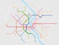 Rail Network Map of Cologne,Germany Royalty Free Stock Photo