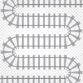 Rail railroad track vector illustration. Railway train . Winding path road. Royalty Free Stock Photo