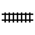 Rail rails Railroad Railway Train track icon black color vector illustration image flat style Royalty Free Stock Photo