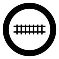 Rail rails Railroad Railway Train track icon in circle round black color vector illustration image solid outline style Royalty Free Stock Photo