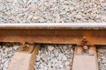 Rail rails on sleepers with bolts and nuts