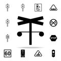 rail road crossing icon. Railway Warnings icons universal set for web and mobile Royalty Free Stock Photo