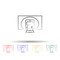 rail road multi color style icon. Simple thin line, outline vector of travel icons for ui and ux, website or mobile application Royalty Free Stock Photo