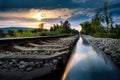 Rail Road in the Sunset