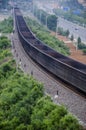 Rail and Road Royalty Free Stock Photo