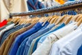 Rail of second-hand clothes on display Royalty Free Stock Photo