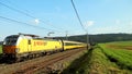 Rail set carrier RegioJet heading to Poprad Royalty Free Stock Photo