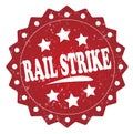 Rail strike grunge label, sticker