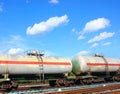 Rail tank cars, part of a train with combustible fuel