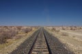 Rail track into desert Royalty Free Stock Photo
