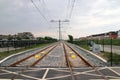 Rail track for Hoekse Lijn in Maassluis for the RET metro line after rebuild from train track