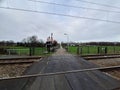 Rail track between the residual peat areas of the Zuidplaspolder